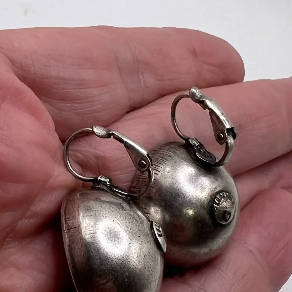 Vintage KONPLOTT Concave Purple Crystal Earrings - Picture 6 of 8